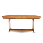 Outdoor Set - Outdoor Chairs Slatted Back and a Table and Oval Top with Wooden legs - Natural Oil Finish (Pieces option)