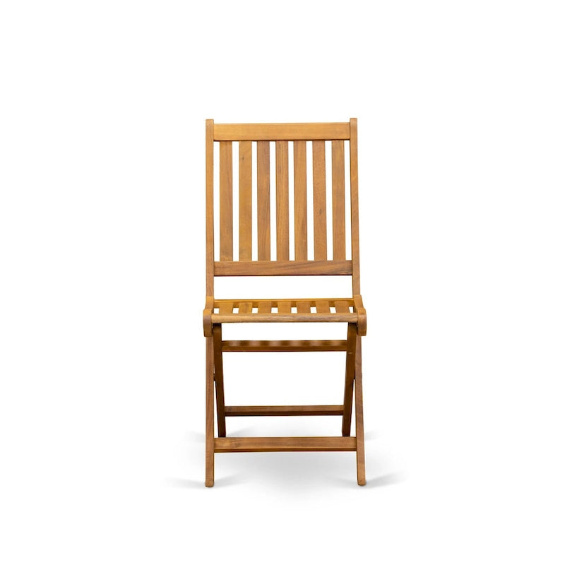 Outdoor Set - Outdoor Chairs Slatted Back and a Table and Oval Top with Wooden legs - Natural Oil Finish (Pieces option)