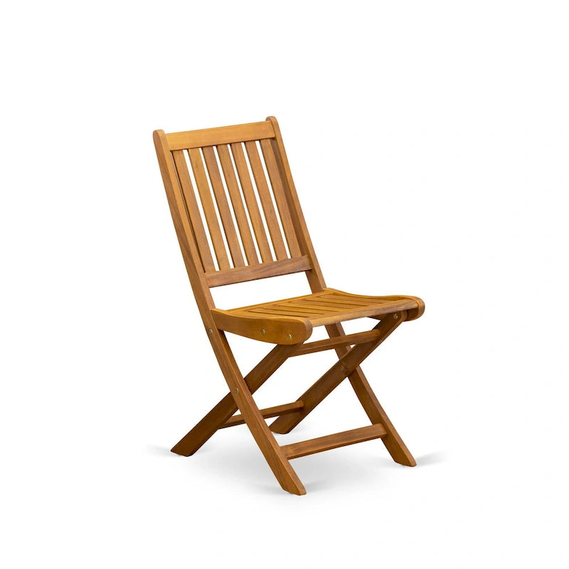 Outdoor Set - Outdoor Chairs Slatted Back and a Table and Oval Top with Wooden legs - Natural Oil Finish (Pieces option)
