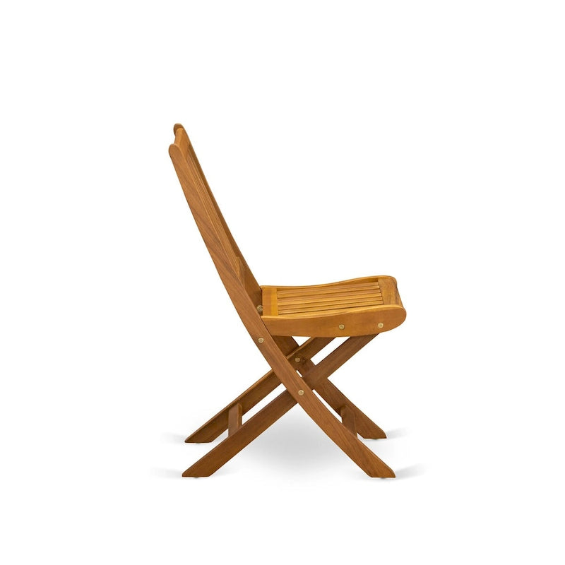 Outdoor Set - Outdoor Chairs Slatted Back and a Table and Oval Top with Wooden legs - Natural Oil Finish (Pieces option)