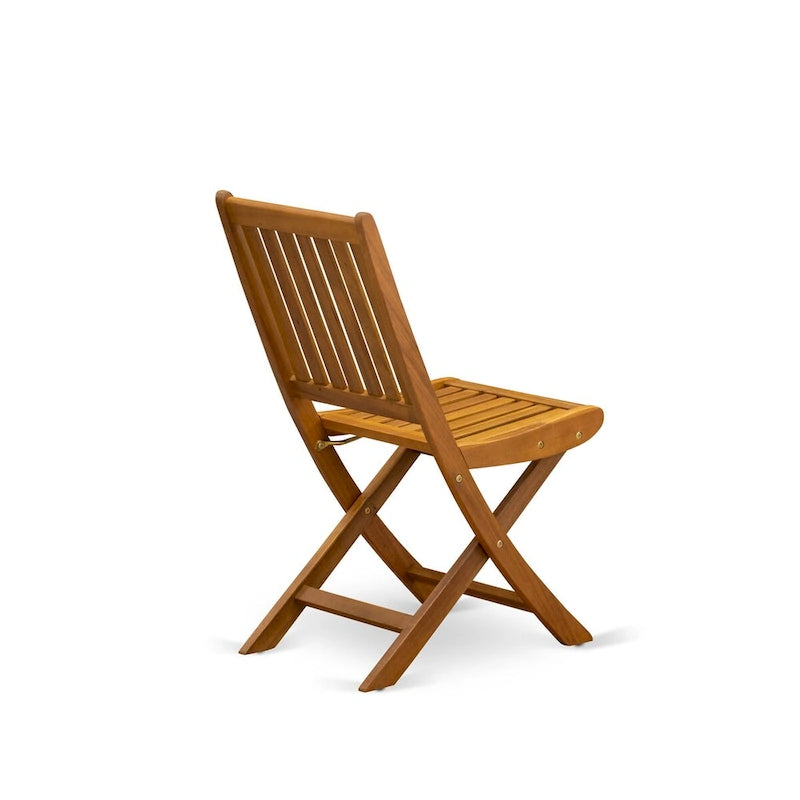 Outdoor Set - Outdoor Chairs Slatted Back and a Table and Oval Top with Wooden legs - Natural Oil Finish (Pieces option)