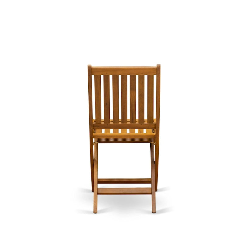 Outdoor Set - Outdoor Chairs Slatted Back and a Table and Oval Top with Wooden legs - Natural Oil Finish (Pieces option)