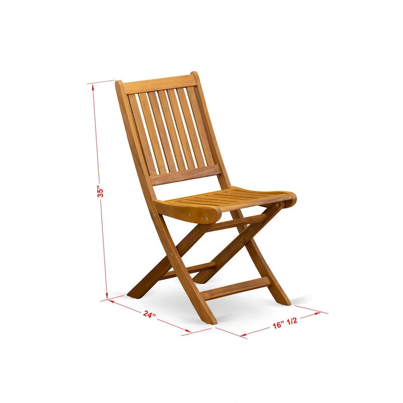 Outdoor Set - Outdoor Chairs Slatted Back and a Table and Oval Top with Wooden legs - Natural Oil Finish (Pieces option)