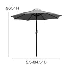 Black Steel Framed 35 Square Faux Teak Patio Table-Tan 9FT Patio Umbrella-Base