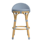 Tobias Outdoor Rattan and Metal Low Back Counter Stool