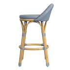 Tobias Outdoor Rattan and Metal Low Back Counter Stool