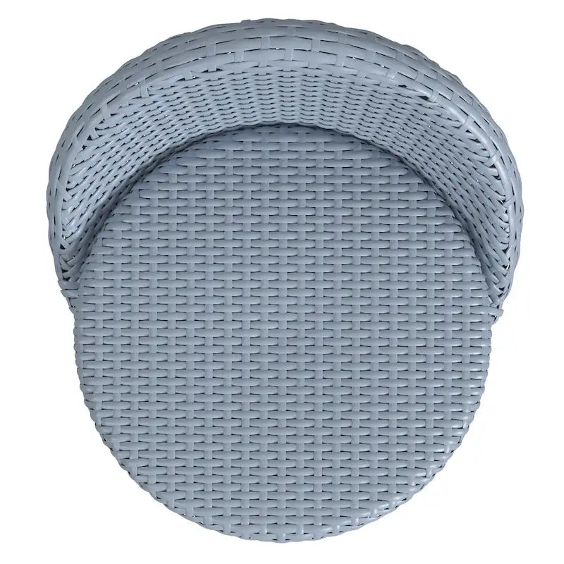 Tobias Outdoor Rattan and Metal Low Back Counter Stool