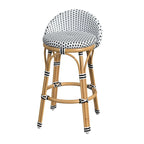 Tobias Outdoor Rattan and Metal Low Back Counter Stool