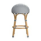 Tobias Outdoor Rattan and Metal Low Back Counter Stool