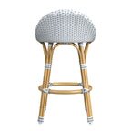 Tobias Outdoor Rattan and Metal Low Back Counter Stool