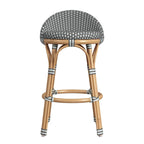 Tobias Outdoor Rattan and Metal Low Back Counter Stool