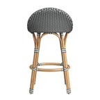 Tobias Outdoor Rattan and Metal Low Back Counter Stool