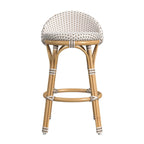 Tobias Outdoor Rattan and Metal Low Back Counter Stool