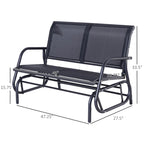 2-Person Outdoor Glider Bench, Patio Double Swing Rocking Chair