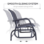2-Person Outdoor Glider Bench, Patio Double Swing Rocking Chair