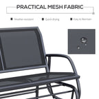 2-Person Outdoor Glider Bench, Patio Double Swing Rocking Chair