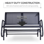 2-Person Outdoor Glider Bench, Patio Double Swing Rocking Chair