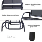 2-Person Outdoor Glider Bench, Patio Double Swing Rocking Chair
