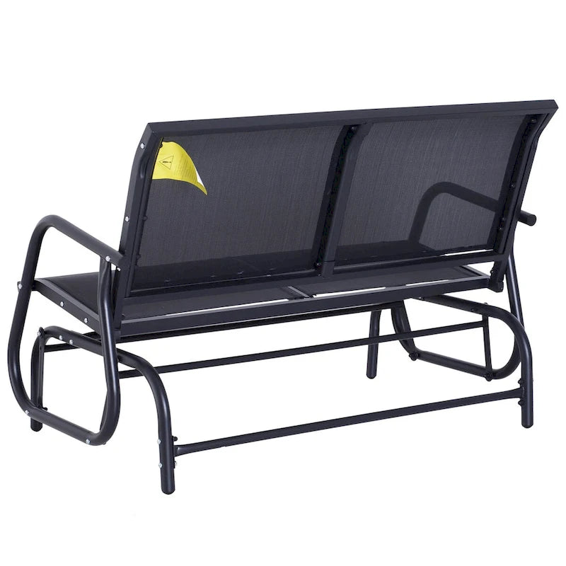 2-Person Outdoor Glider Bench, Patio Double Swing Rocking Chair
