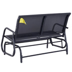 2-Person Outdoor Glider Bench, Patio Double Swing Rocking Chair