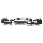 Milo Espresso 8 Piece Sunbrella Outdoor Patio Motion Seating Set