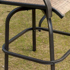 Set of 2 Outdoor Swivel Bar Stools with Armrests, Steel Frame