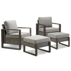 Gymojoy Patio Chairs Set of 2, All Weather Rattan Chair - Grey