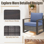 Gymojoy Patio Chairs Set of 2, All Weather Rattan Chair - Grey