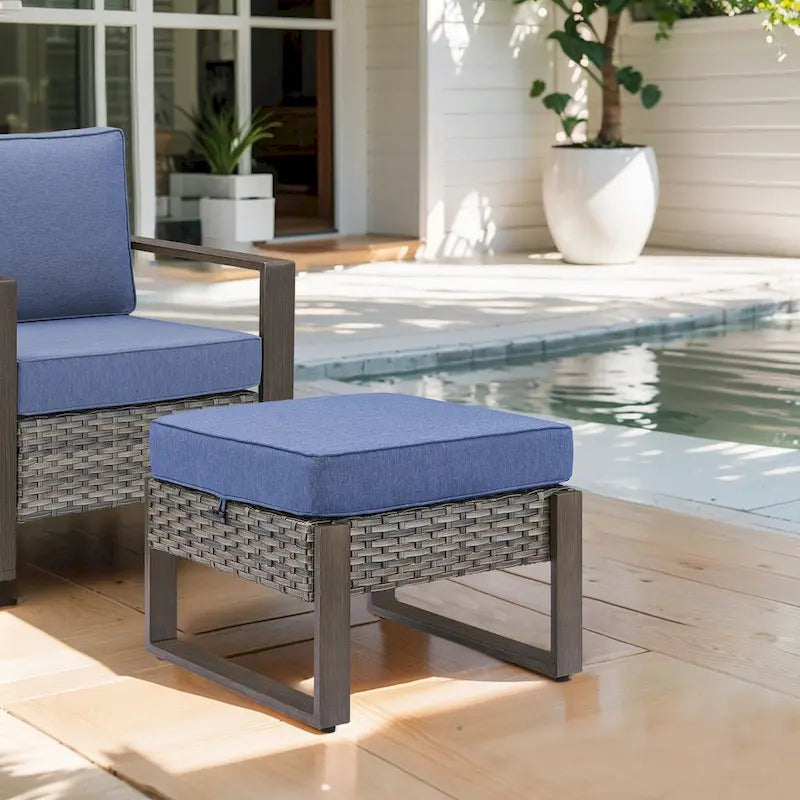 Gymojoy Patio Chairs Set of 2, All Weather Rattan Chair - Grey