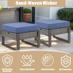 Gymojoy Patio Chairs Set of 2, All Weather Rattan Chair - Grey