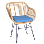 3 Pieces Outdoor Rattan Chair Conversation Sets with Glass Top Table