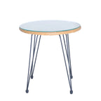 3 Pieces Outdoor Rattan Chair Conversation Sets with Glass Top Table