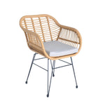 3 Pieces Outdoor Rattan Chair Conversation Sets with Glass Top Table