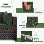Patio Watcher Morden Outdoor 7-Piece Rattan Wicker Sectional Set Suit for Backyard