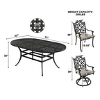 8 - Person Elliptical Outdoor Dining Set with Cushions