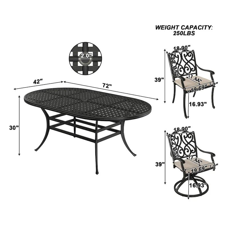 8 - Person Elliptical Outdoor Dining Set with Cushions