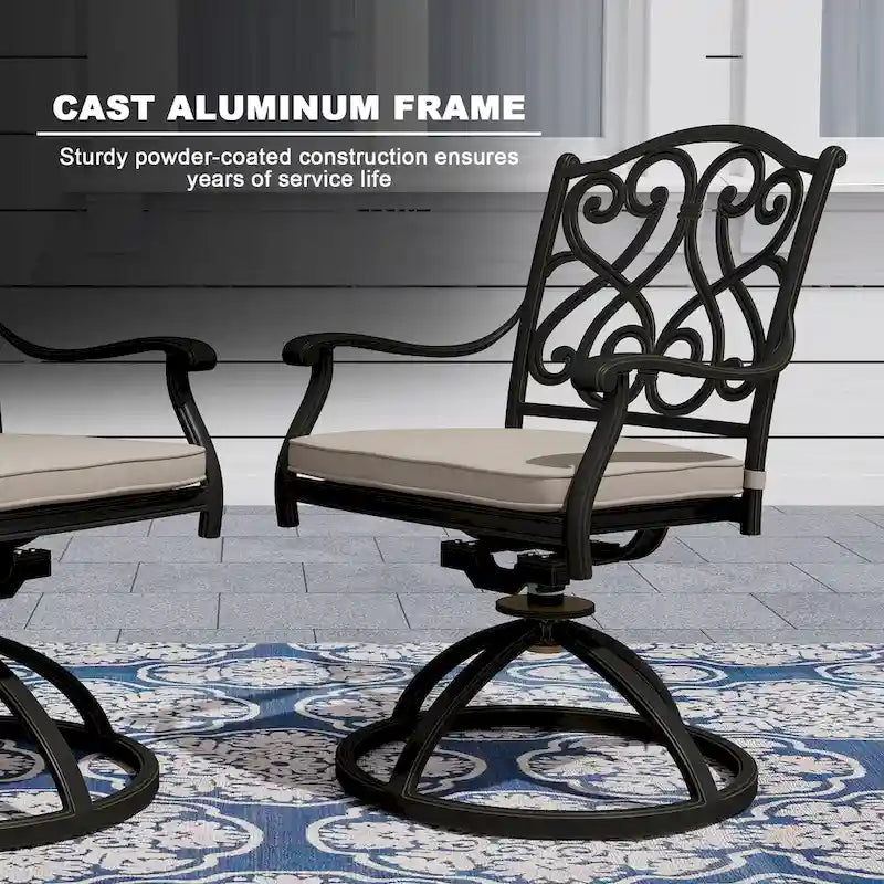 8 - Person Elliptical Outdoor Dining Set with Cushions