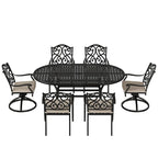 8 - Person Elliptical Outdoor Dining Set with Cushions