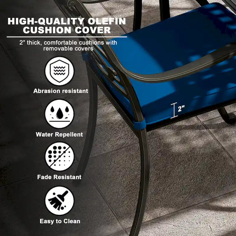 8 - Person Elliptical Outdoor Dining Set with Cushions