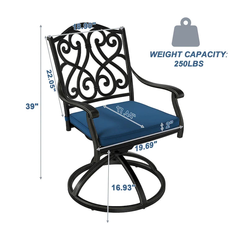 8 - Person Elliptical Outdoor Dining Set with Cushions