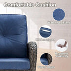 4 Piece Outdoor Sofa Swivel Chair with Table - Brown