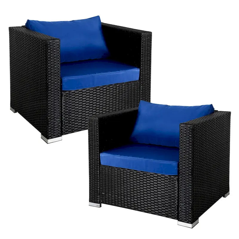 Vrakae 2 Piece Outdoor Patio Rattan Wicker Chair