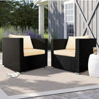 Vrakae 2 Piece Outdoor Patio Rattan Wicker Chair