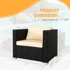 Vrakae 2 Piece Outdoor Patio Rattan Wicker Chair
