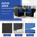 Vrakae 2 Piece Outdoor Patio Rattan Wicker Chair