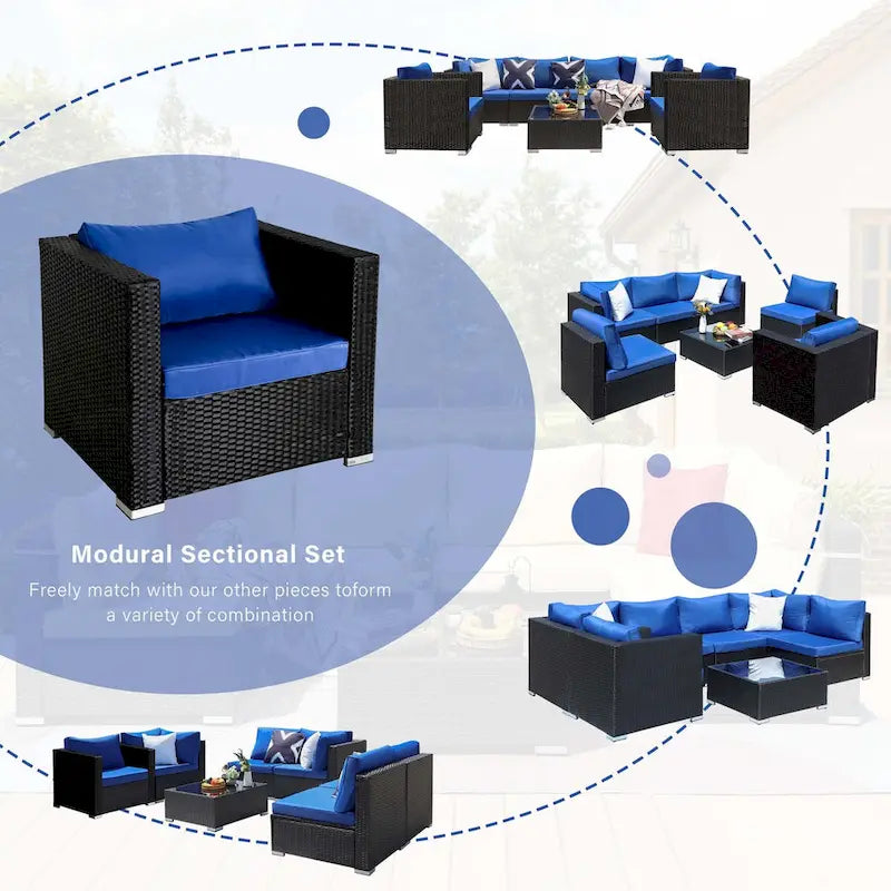 Vrakae 2 Piece Outdoor Patio Rattan Wicker Chair