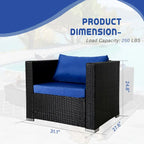 Vrakae 2 Piece Outdoor Patio Rattan Wicker Chair