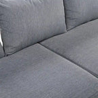 4-Pieces U-Style Multi-Person Outdoor Steel Sofa Set, with Coffee Table and Cushion