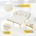 Outdoor Daybed Woven Nylon Rope Backrest with Washable Cushions