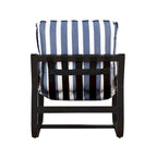 Auburn Outdoor Sling Chair Upholstered in Blue and White Stripe Fabric by Greyson Living